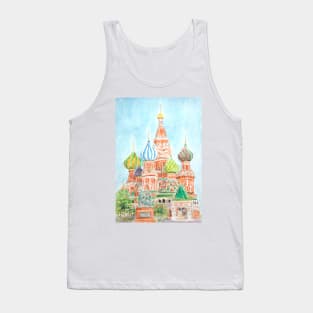 Moscow Saint Basils Cathedral watercolor Tank Top